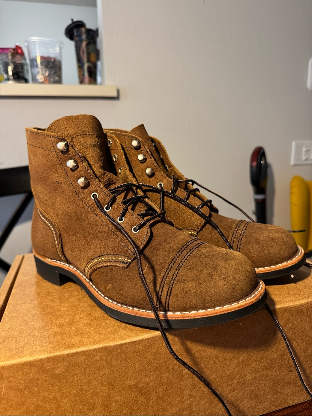 Red Wing Shoes Brown Suede Lace-Up Women's Heritage Boots